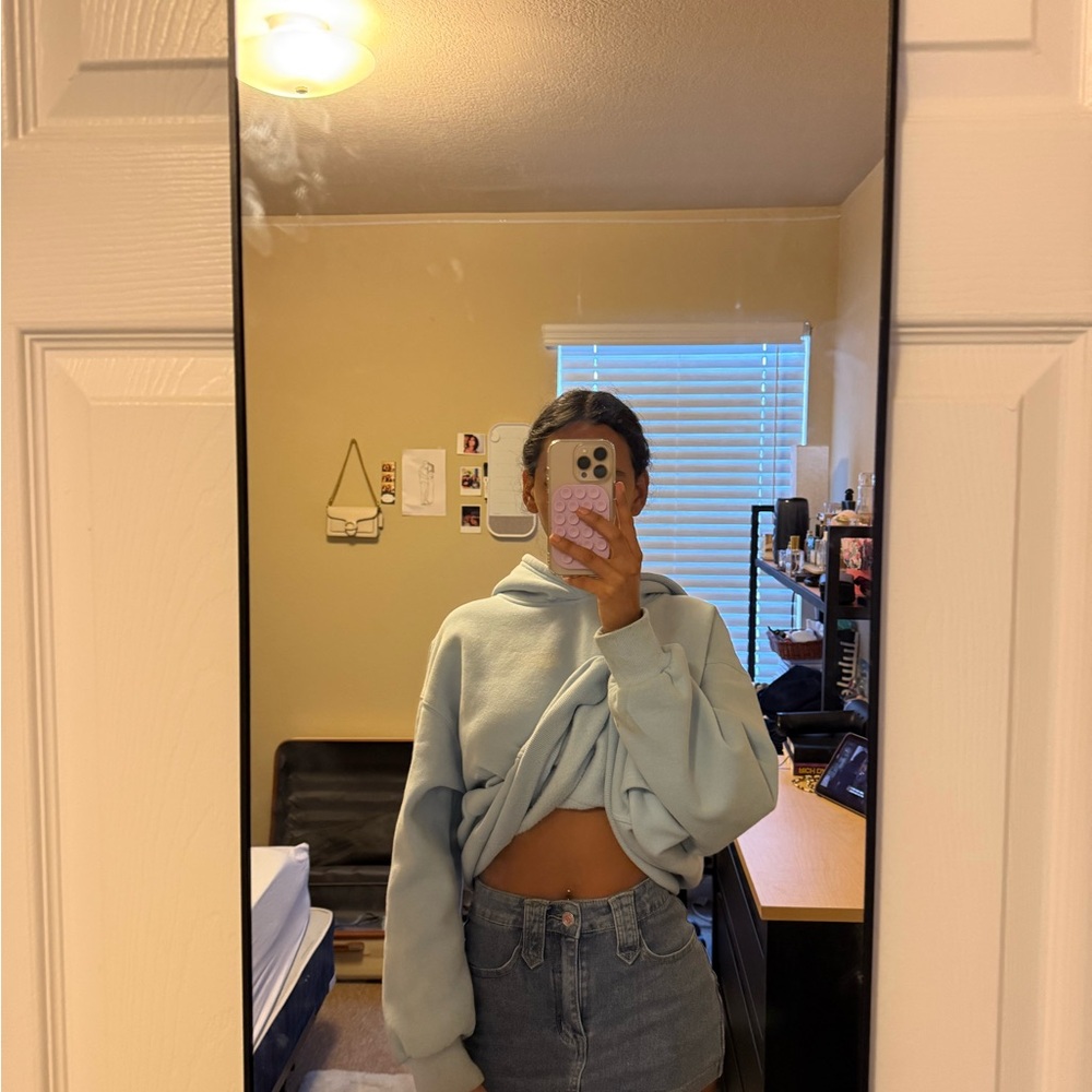 SHEIN Blue Oversized Crop Polo Skirt